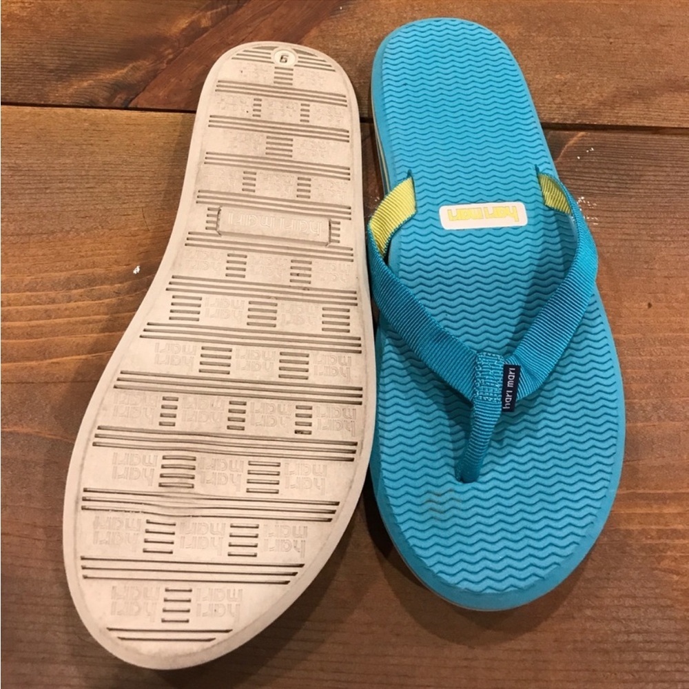 Hari Mari - Famous Dunes Flip Flops in Aqua/Lime - 9 - Picture 2 of 2